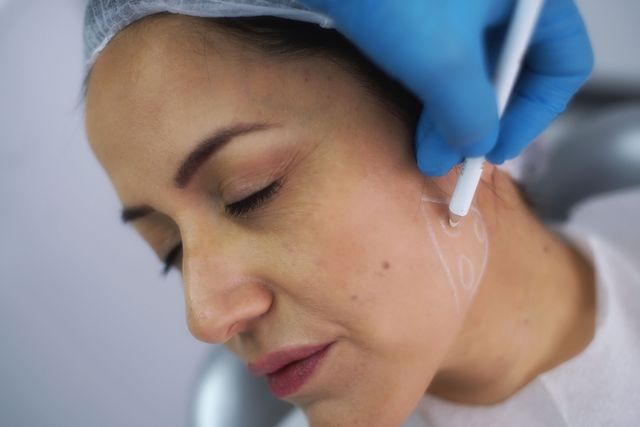 Beispielbild: Patientin vor Botox-Injektion in den Masseter-Muskel